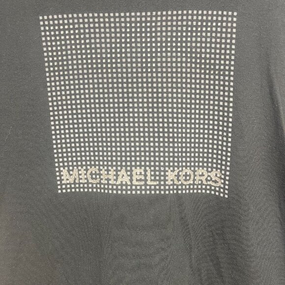 Michael Kors Mens Graphic T-Shirt Black Logo Short Sleeve - Picture 3 of 4